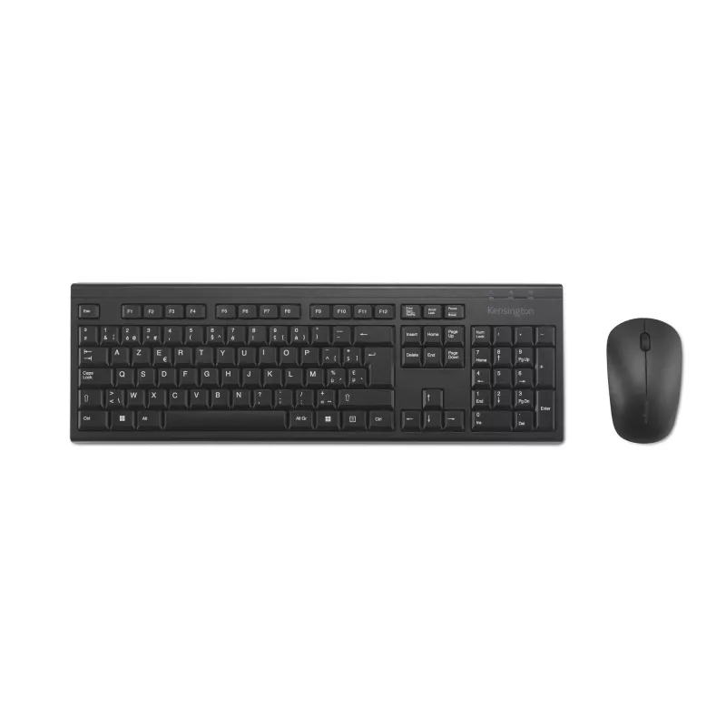 Kensington K75562BE, Bezprzewodowa, RF Wireless, Membrana, AZERTY, Czarny, Mysz w zestawie