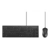 Kensington K75452BE, Przewodowy, USB, Membranowy, AZERTY, Czarny, Mysz w zestawie