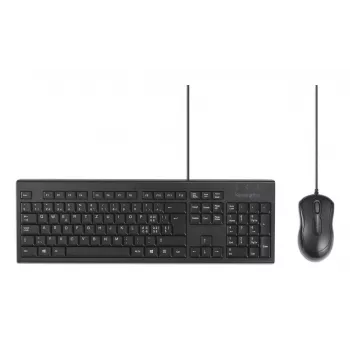 Kensington K75452CH, Przewodowy, USB, Membranowy, QWERTZ, Czarny, Mysz w zestawie