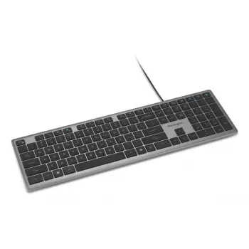 Kensington KB515 EQ USB-C/USB-A Klawiatura przewodowa, pełnowymiarowa (100%), przewodowa, USB, przełącznik nożycowy, QWERTY, szary