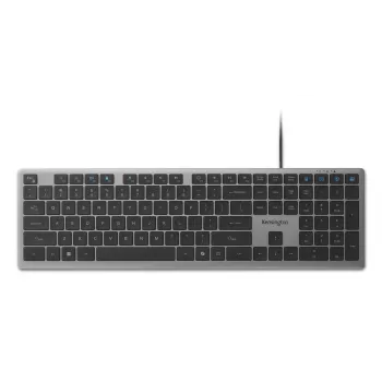 Kensington KB515 EQ USB-C/USB-A Klawiatura przewodowa, pełnowymiarowa (100%), przewodowa, USB, przełącznik nożycowy, QWERTY, szary