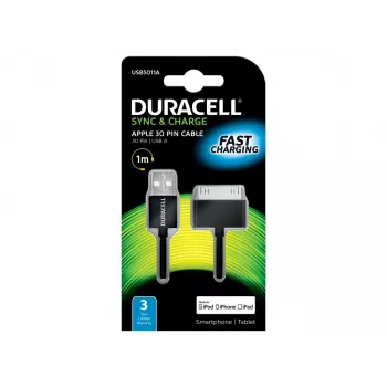 Kabel do synchronizacji i ładowania Duracell 1 metr, czarny, 1 m, czarny