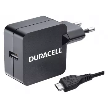 Ładowarka sieciowa Duracell 2.4A do telefonu/tabletu, wewnętrzna, AC, 5 V, 2,4 A, czarna
