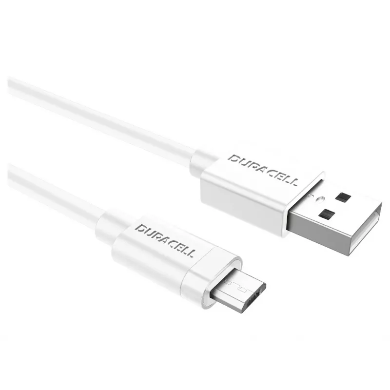 Kabel Duracell Sync/Charge 1 metr biały, 1 m, USB A, Micro-USB A, 2.0, biały