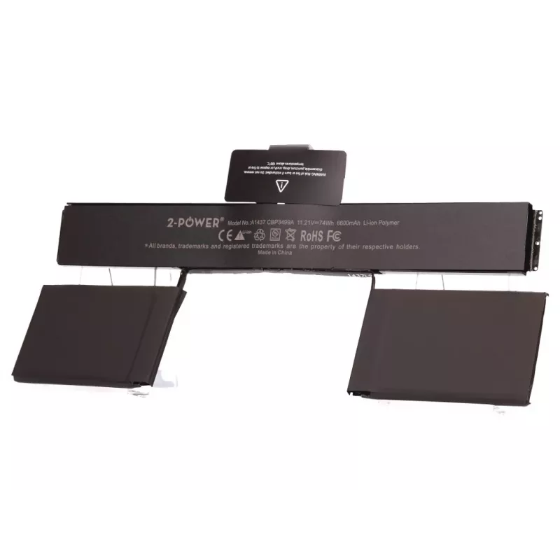 2-Power 11.21V 6600mAh Li-Polymer Laptop Battery, Battery, Apple MacBook Pro 13 inch A1425 (Late 2012 EMC2557, Early 2013 EMC2672)