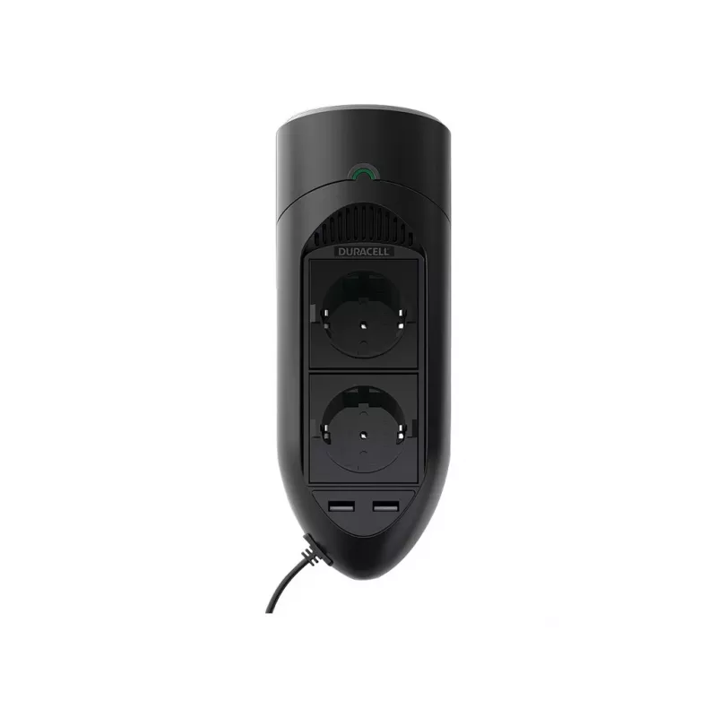Duracell 175W Twin EU Socket Inverter, Universal, Indoor, 12 V, 175 W, 12 V, DC1-to-DC2