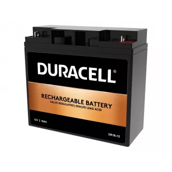 Duracell 12V 18Ah VRLA Battery, Sealed Lead Acid (VRLA), 12 V, 18 Ah, 18000 mAh, 216 Wh, Czarny