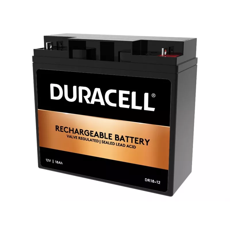 Duracell 12V 18Ah VRLA Battery, Sealed Lead Acid (VRLA), 12 V, 18 Ah, 18000 mAh, 216 Wh, Czarny