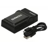 Ładowarka Duracell do akumulatora aparatu cyfrowego, USB, ładowarka wewnętrzna, Sony NP-F550, NP-FM500H, NP-FM50, czarna, 5 V, 5 V