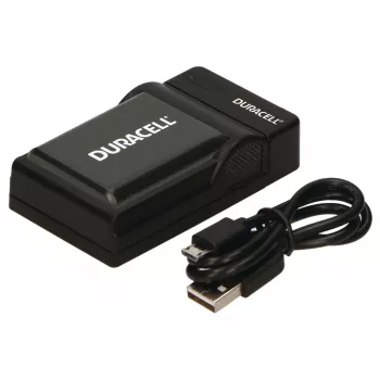 Ładowarka Duracell do akumulatora aparatu cyfrowego, USB, ładowarka wewnętrzna, Sony NP-F550, NP-FM500H, NP-FM50, czarna, 5 V, 5 V