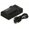 Ładowarka Duracell do akumulatora aparatu cyfrowego, USB, ładowarka wewnętrzna, Panasonic DMW-BLF19, czarna, 5 V, 5 V