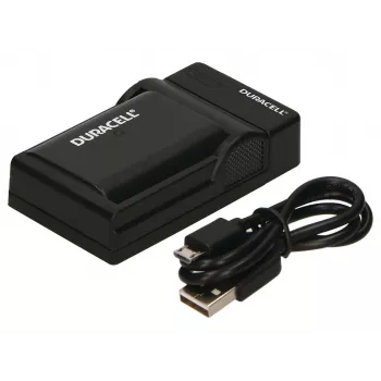 Ładowarka Duracell do akumulatora aparatu cyfrowego, USB, ładowarka wewnętrzna, Panasonic DMW-BLF19, czarna, 5 V, 5 V