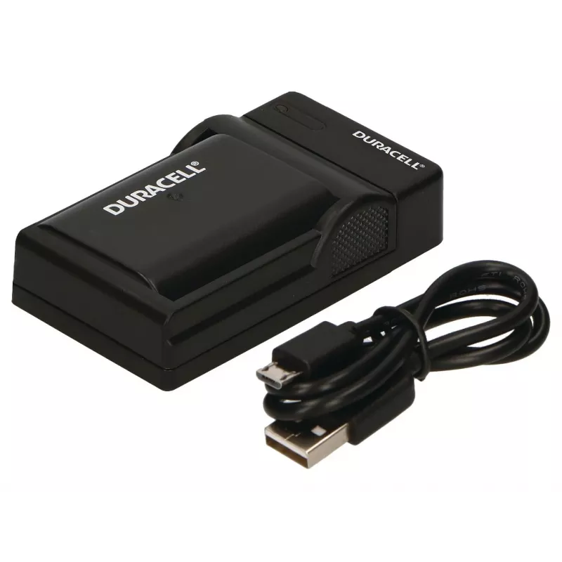 Ładowarka Duracell do akumulatora aparatu cyfrowego, USB, ładowarka wewnętrzna, Panasonic DMW-BLF19, czarna, 5 V, 5 V