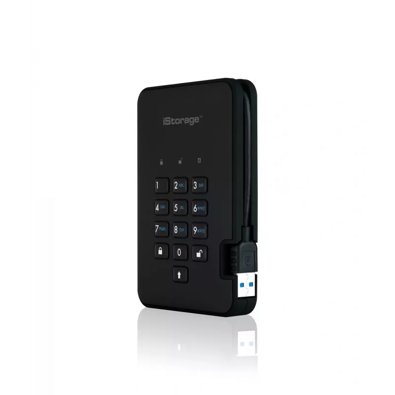 iStorage diskAshur² HDD 4TB Czarny | Bezpieczny przenośny dysk twardy | Sprzętowe szyfrowanie AES-XTS 256-bit | Ochrona kodem PIN | Niezależny od systemu operacyjnego i platformy | Zgodność z TAA | Obrona przed atakami siłowymi | Pyło-/Wodoszczelność