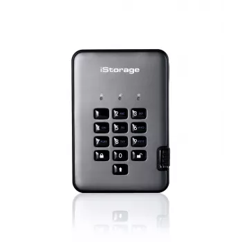 iStorage diskAshur PRO² SSD 4TB | Bezpieczny przenośny dysk SSD | FIPS 140-2 poziom 2, NCSC CPA, NLNCSA BSPA i NATO Restricted | Sprzętowe szyfrowanie AES-XTS 256-bit | Zabezpieczony kodem PIN | Niezależność od systemu operacyjnego i platformy | Zgodność z RODO, TAA | Ochrona przed atakami siłowymi | Odporność na kurz i wodę