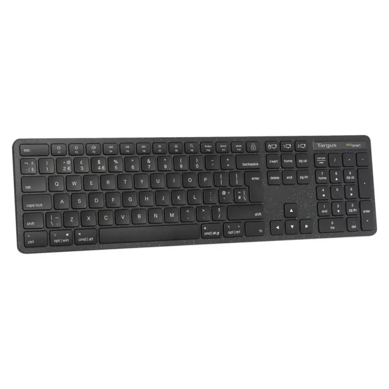 Targus EcoSmart AKB873FR klawiatura Uniwersalne RF Wireless + Bluetooth AZERTY Francuski Czarny