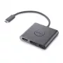 DELL Adapter USB-C na HDMI/DP z przelotowym zasilaniem, przewodowy, USB 3.2 Gen 2 (3.1 Gen 2) Type-C, czarny, 3840 x 2160 pikseli, Dell, 3840 x 2160 pikseli