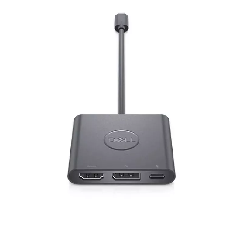 DELL Adapter USB-C na HDMI/DP z przelotowym zasilaniem, przewodowy, USB 3.2 Gen 2 (3.1 Gen 2) Type-C, czarny, 3840 x 2160 pikseli, Dell, 3840 x 2160 pikseli