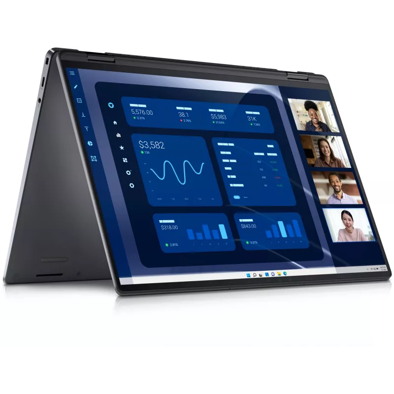DELL Latitude 9450 2-in-1 Intel Core Ultra 7 165U Hybrydowy (2-w-1) 35,6 cm (14 cali) Ekran dotykowy Quad HD+ 16 GB LPDDR5x-SDRAM 512 GB SSD Wi-Fi 7 (802.11be) Windows 11 Pro Belgian szary