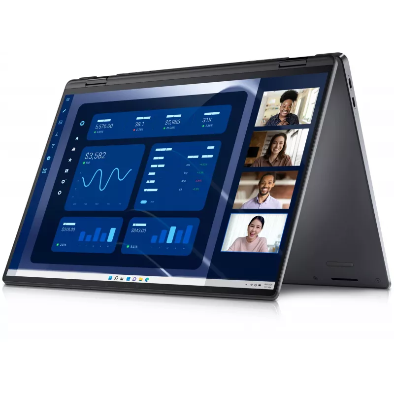 DELL Latitude 9450 2-in-1 Intel Core Ultra 7 165U Hybrydowy (2-w-1) 35,6 cm (14 cali) Ekran dotykowy Quad HD+ 16 GB LPDDR5x-SDRAM 512 GB SSD Wi-Fi 7 (802.11be) Windows 11 Pro Belgian szary