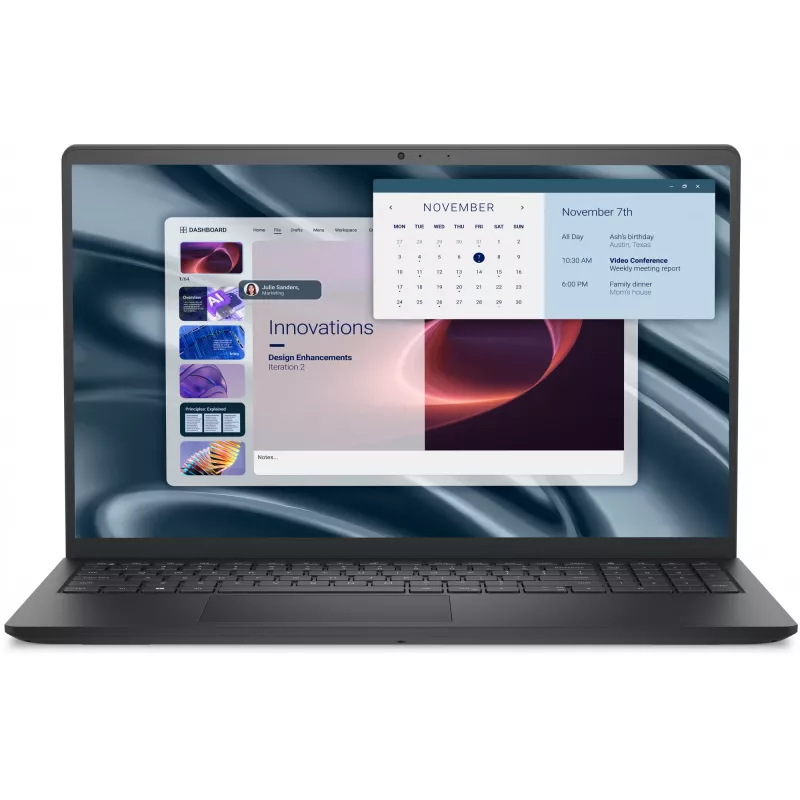Laptop DELL Pro 15 Essential PV15255 AMD Ryzen™ 5 7520U 39,6 cm (15,6 cala) Full HD 8 GB LPDDR5-SDRAM 512 GB SSD Wi-Fi 5 (802.11ac) Windows 11 Pro Nordic Czarny