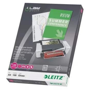 Leitz iLAM samoprzylepne koszulki do laminowania A4, 125 mikronów, opakowanie 100 szt.