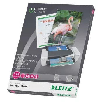 Leitz iLAM Matowe koszulki do laminowania A4, 125 mikronów, opakowanie 100 szt.