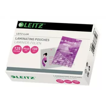 Leitz iLAM Glossy 95 x 65mm Folia do laminowania, 125 mikronów, opakowanie 100 szt.