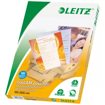 Leitz iLAM Premium błyszczące koszulki do laminowania A4, 100 mikronów, opakowanie 100 sztuk