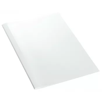 Okładki do bindowania termicznego Leitz, płócienny wygląd, 3 mm, A4, karton, przezroczyste, białe, 30 arkuszy, 240 g/m², 80 g/m²