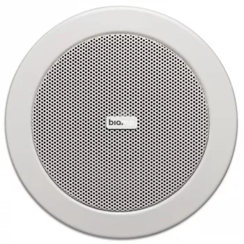 Biamp Commercial CM4 4-calowy głośnik sufitowy dwustożkowy, biały, 1-drożny, przewodowy, 15 W, 100 - 20000 Hz, 16 Ω, biały