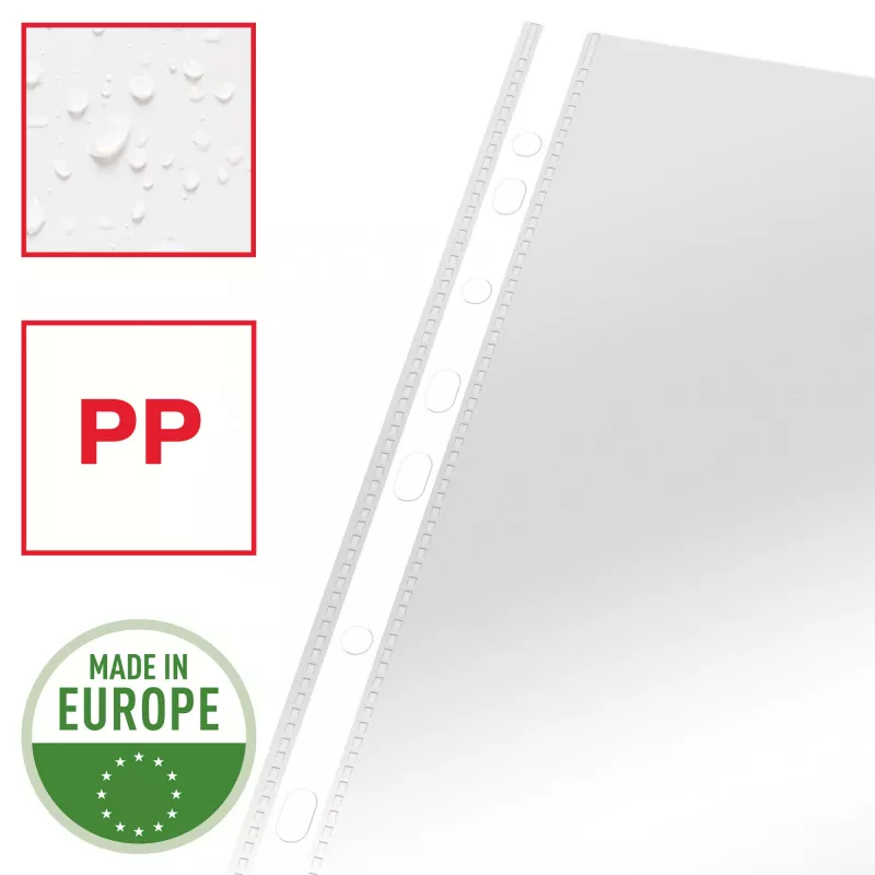 Esselte Pocket Heavy Duty 105my A4, 210 x 297 mm (A4), przezroczysta, Polipropylen (PP), od góry, 0,105 mm, 230 mm