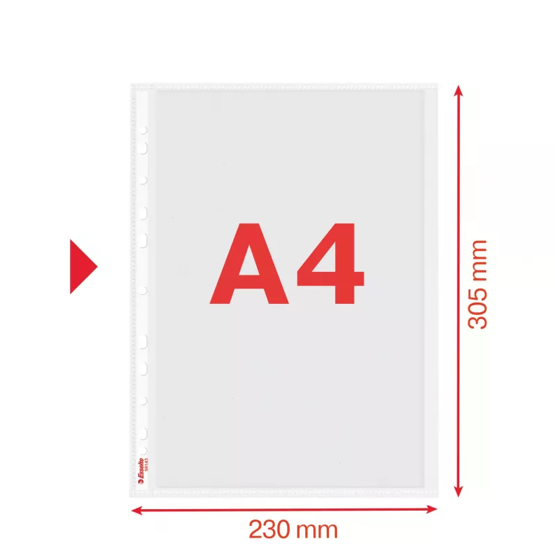 Esselte Quality Pocket A4 otwierana z lewej strony, 30% poużytkowego plastiku z recyklingu