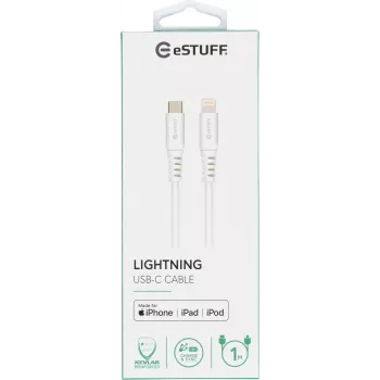 Kabel lightning eSTUFF ES602101 1 m biały