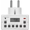 Inteligentne gniazdo MicroConnect GRUTIMER3 — wewnętrzne gniazdo czasowe z LCD, 110×81×78 mm, biały