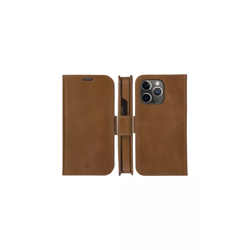 Etui portfelowe dbramante1928 Lynge do iPhone 13 Pro Max — Tan, 3 kieszenie na karty, ekran 6,7 cala