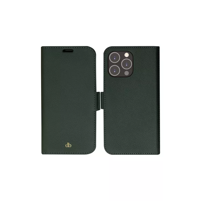 Etui-portfel dbramante1928 New York do iPhone 14 Pro Max, zielone, 3 kieszenie na karty, pasuje do 6,7 cala