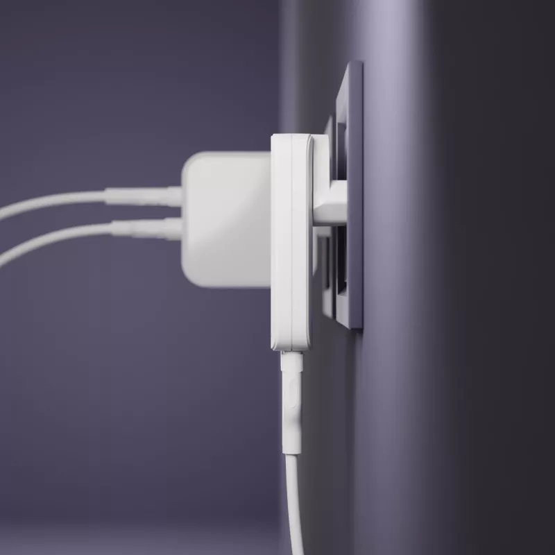 d bramante dbramante1928 Pro EU/US cienki Charger — USB-C 20W + USB-A 18W, biały, AC wewnętrzna