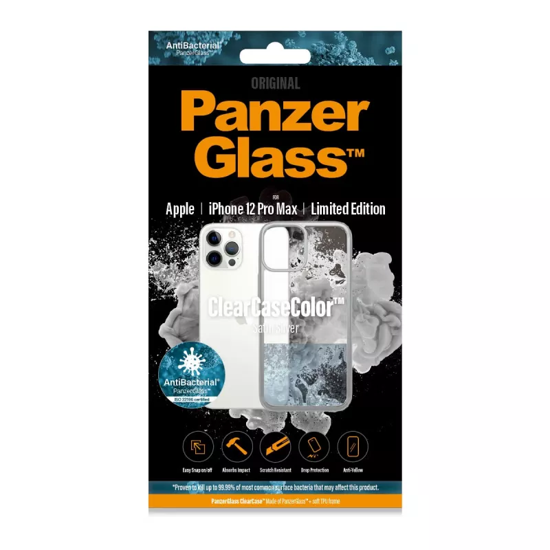 PanzerGlass ® ClearCaseColor™ iPhone 12 Pro Max - Satin srebrny Limited Edition