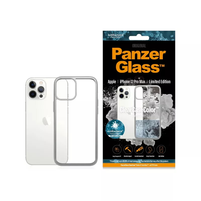 PanzerGlass ® ClearCaseColor™ iPhone 12 Pro Max - Satin srebrny Limited Edition