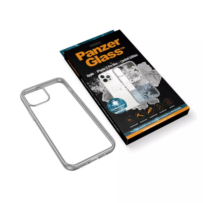 PanzerGlass ® ClearCaseColor™ iPhone 12 Pro Max - Satin srebrny Limited Edition