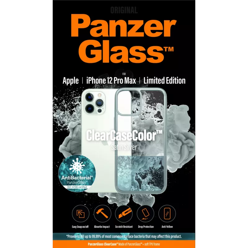 PanzerGlass ® ClearCaseColor™ iPhone 12 Pro Max - Satin srebrny Limited Edition