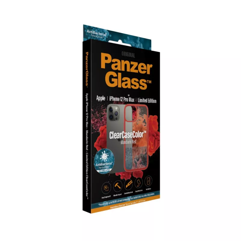 PanzerGlass ® ClearCaseColor™ iPhone 12 Pro Max – Mandarin czerwony Edycja Limitowana