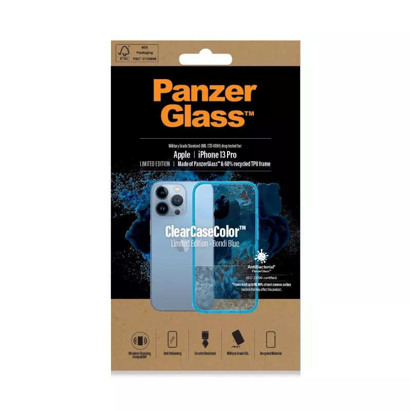 osłona PanzerGlass ClearCaseColor iPhone 13 Pro Bondie niebieski