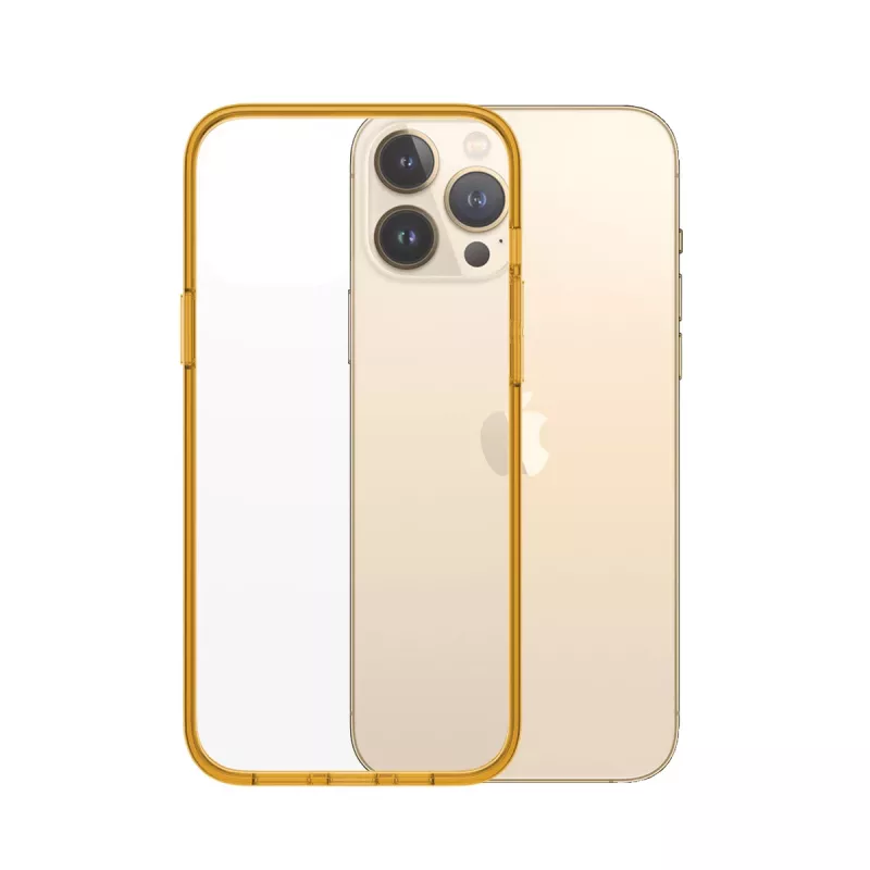 Ochronne etui ClearCase Color PanzerGlass na iPhone 13 Pro Max 6,7 cala — PET i szkło hartowane, pomarańczowe