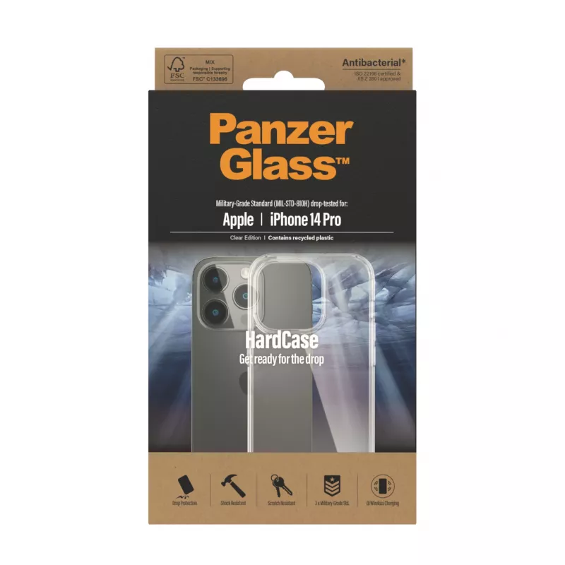 PanzerGlass ® HardCase iPhone 14 Pro | Przezroczysty, osłona, Apple, Apple - iPhone 14 Pro, 15.5 cm (6.1 cala), Przezroczysty