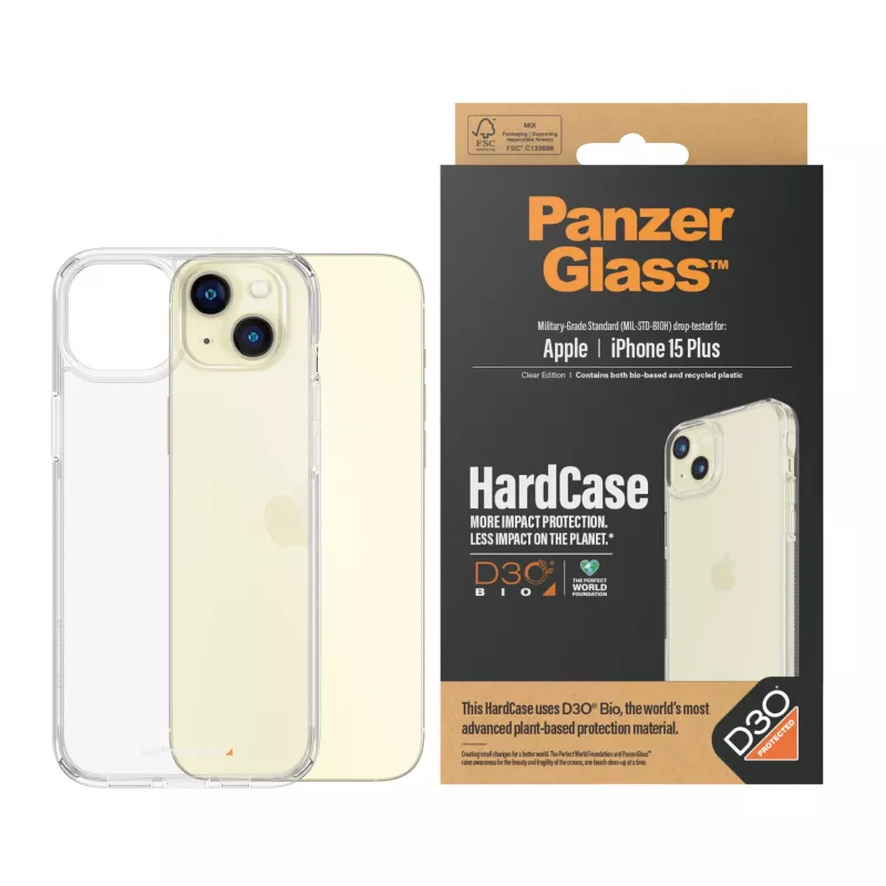 PanzerGlass® HardCase Transparent z D3O® iPhone 15 Plus