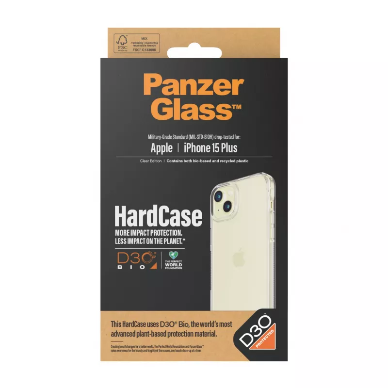 PanzerGlass® HardCase Transparent z D3O® iPhone 15 Plus