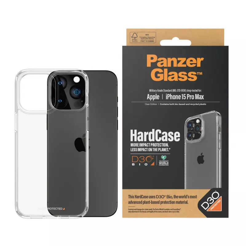 PanzerGlass ® HardCase Transparent w. D3O® iPhone 15 Pro Max