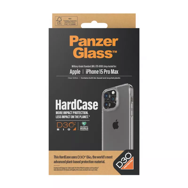 PanzerGlass ® HardCase Transparent w. D3O® iPhone 15 Pro Max